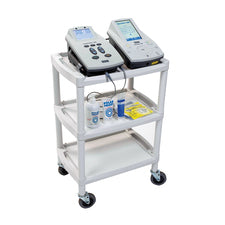 product image Plastic Utility Cart with 3 Shelves, Casters &amp; Recessed Handles