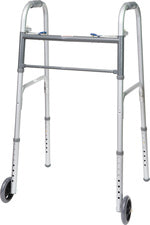 product image ProBasics Economy Two-Button Folding Steel Walker with 5" Wheels, (Adult)