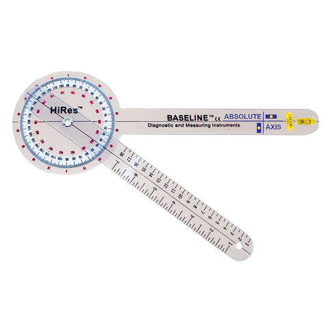 12" Hi Res Plastic Goniometer with Absolute+Axis Built-In