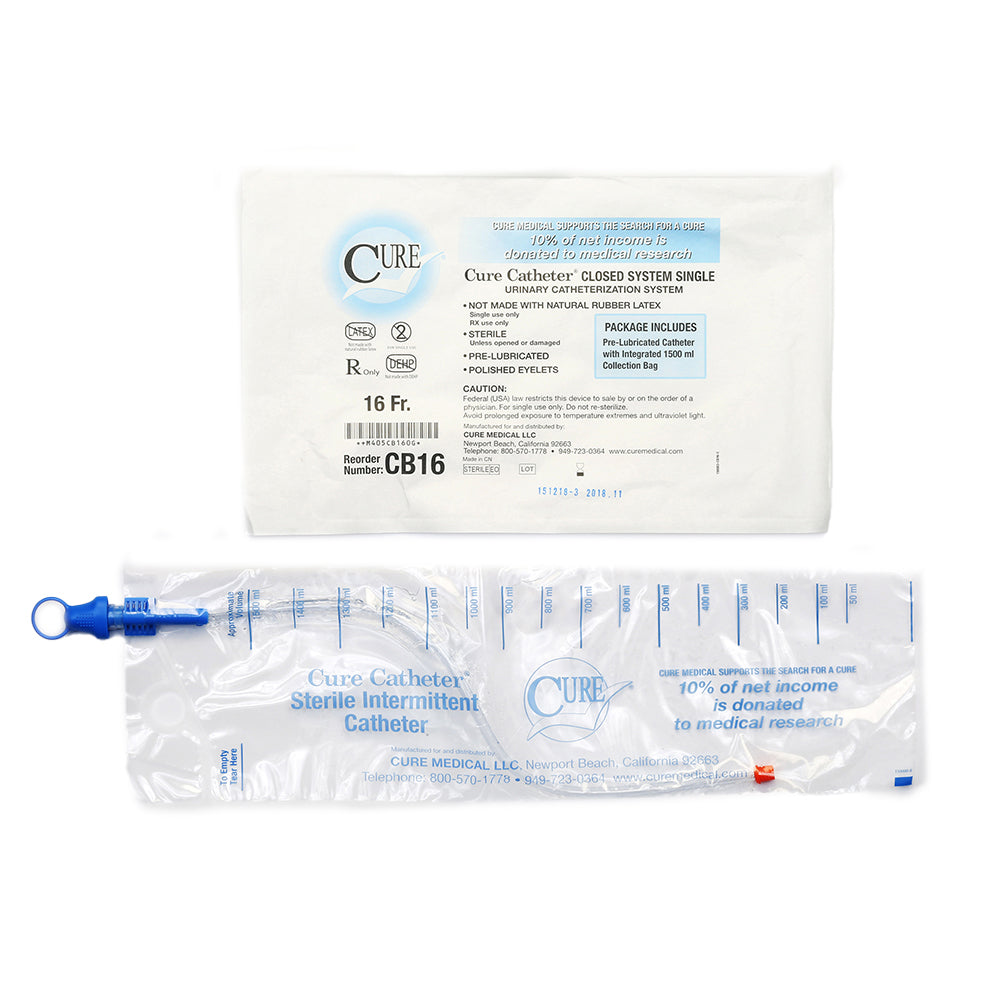 Cure Catheter® - Closed System / Unisex / Straight Tip