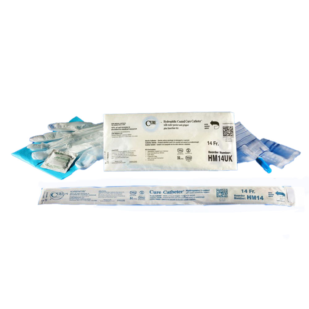 Hydrophilic Cure Catheter® - Male 16" / Straight Tip with Kit