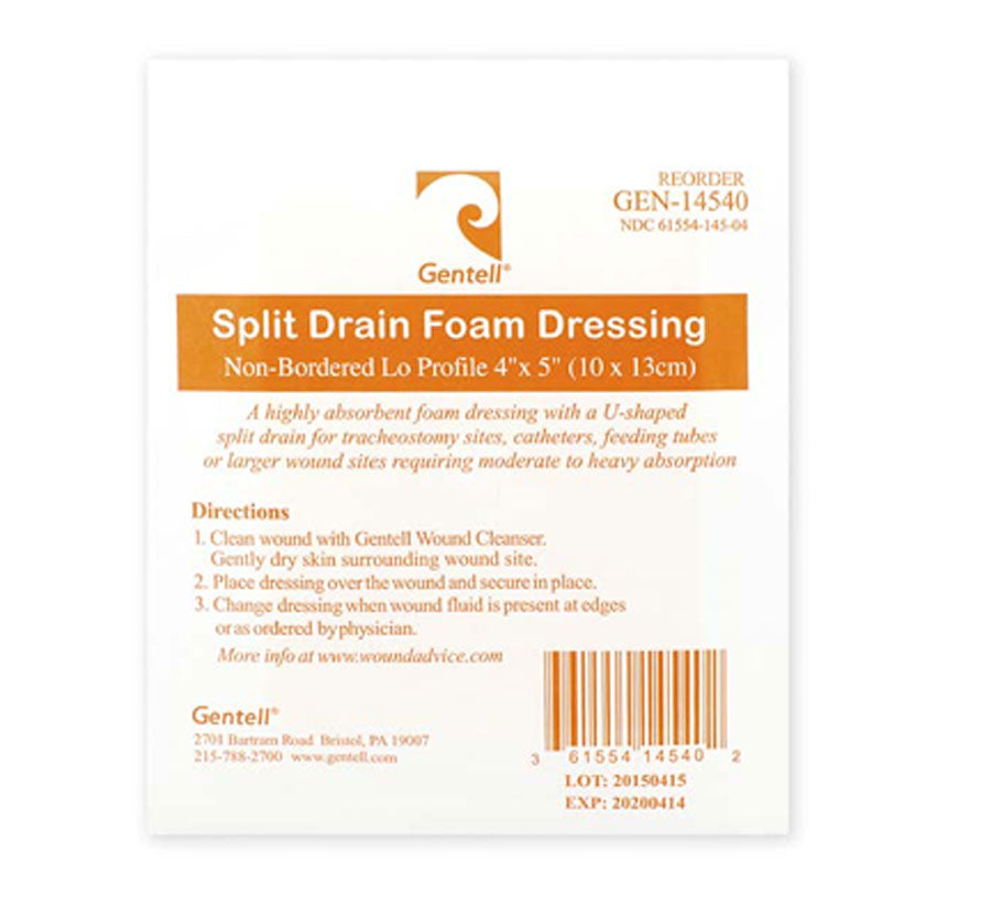 Lo-Profile Non-Bordered Split Drain Foam Dressing