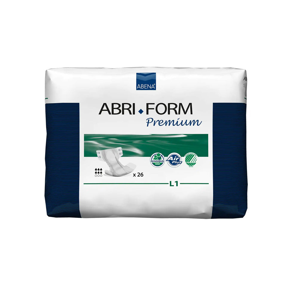 Abri-Form Premium L1 Unisex Adult Disposable Diaper with tabs, Heavy Absorbency