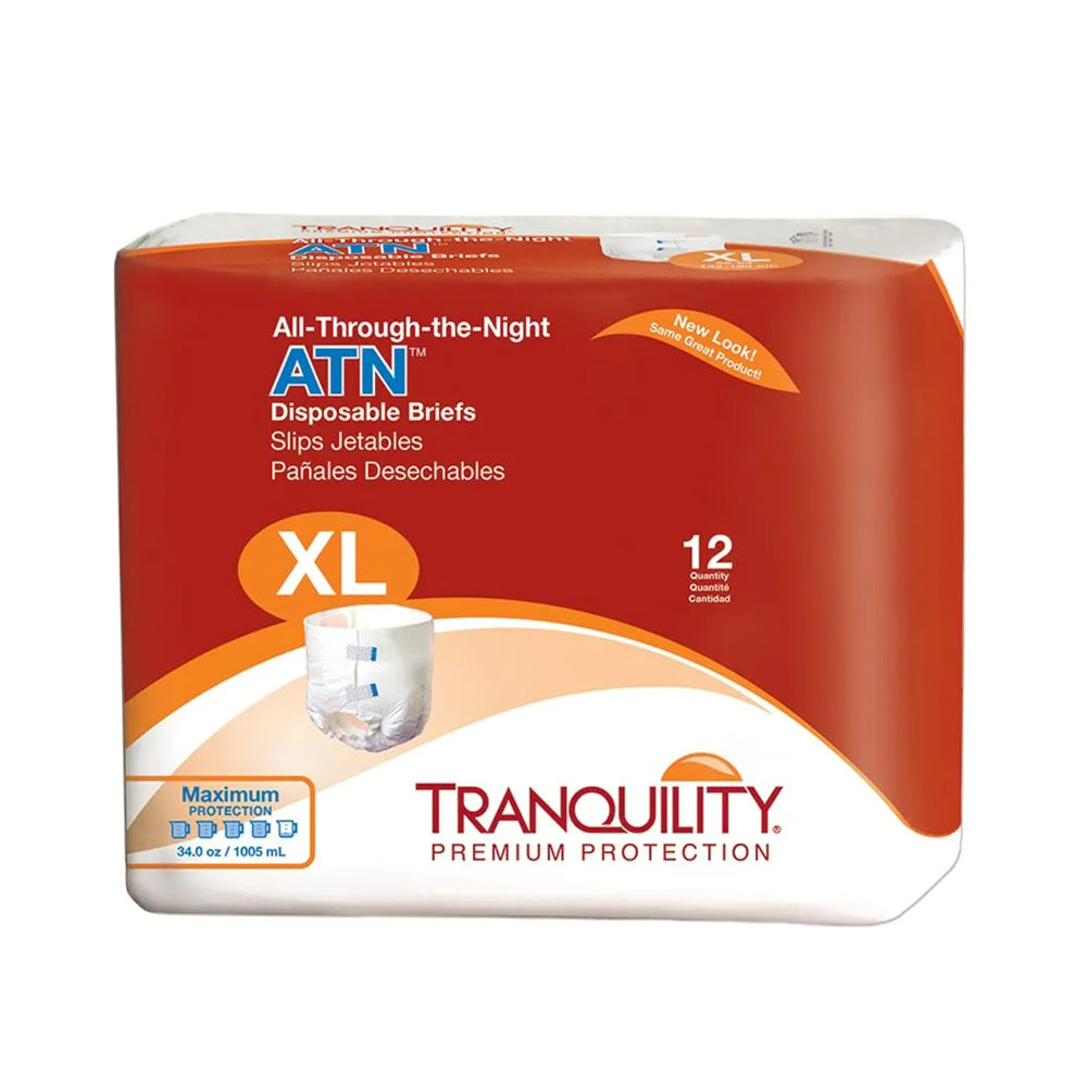 Tranquility Adult Diapers with Tabs Disposable All-Through-The-Night, Maximum