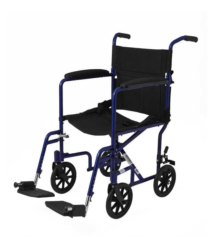 Medline Basic Aluminum Transport Chair with 8" Wheels