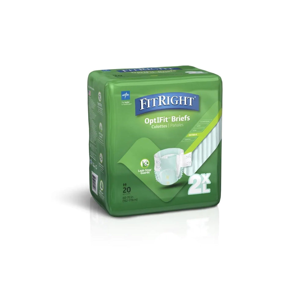 FitRight OptiFit Plus Adult Incontinence Briefs, Heavy Absorbency