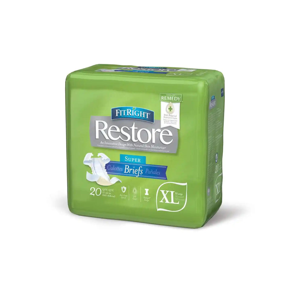 FitRight Restore Super Incontinence Briefs with Remedy Phytoplex, Maximum Absorbency