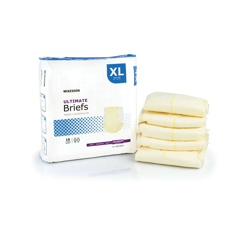 McKesson Ultimate Brief Adult Diapers with Tabs, Maximum Absorbency