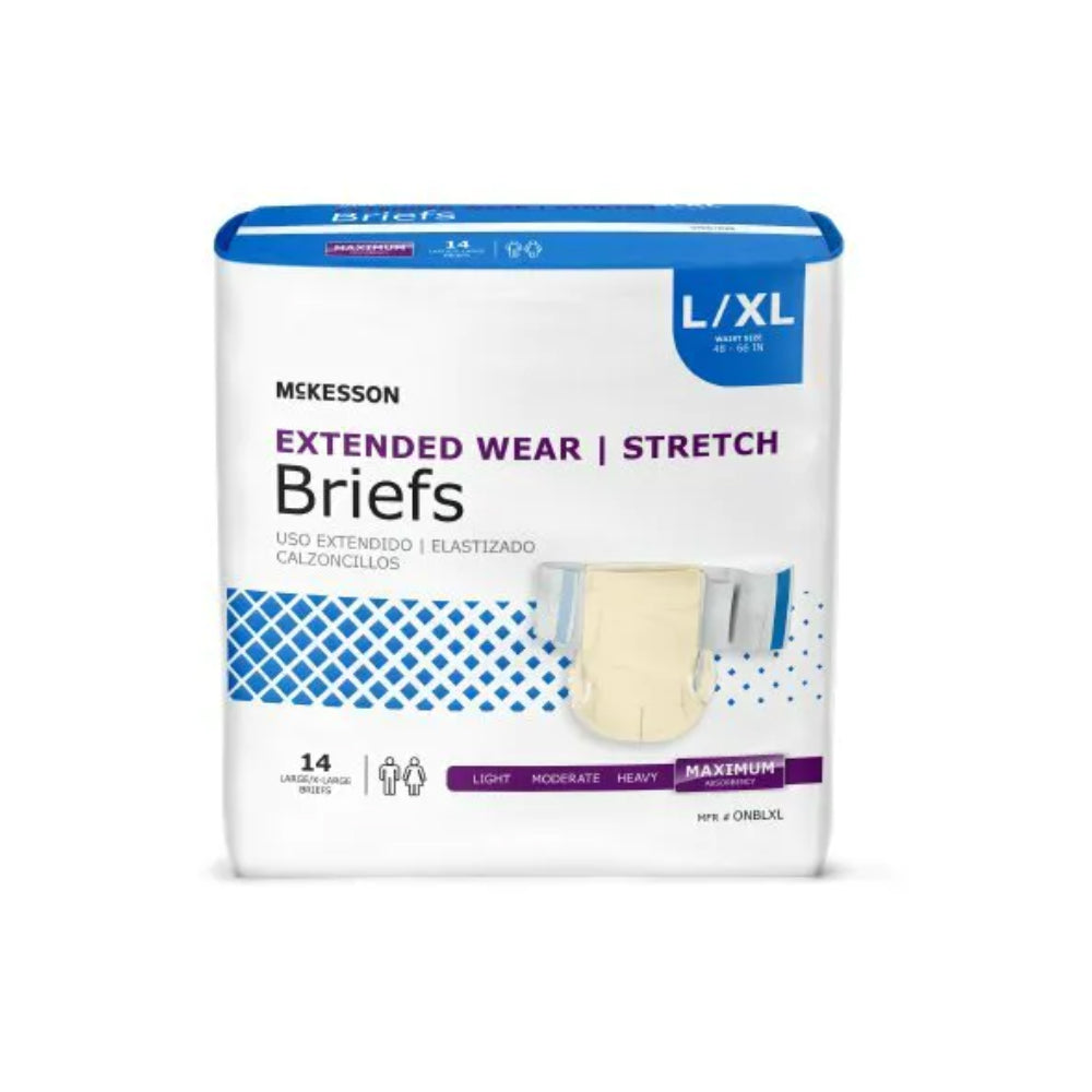 McKesson Extended Wear Stretch Adult Diapers with Tabs, Maximum