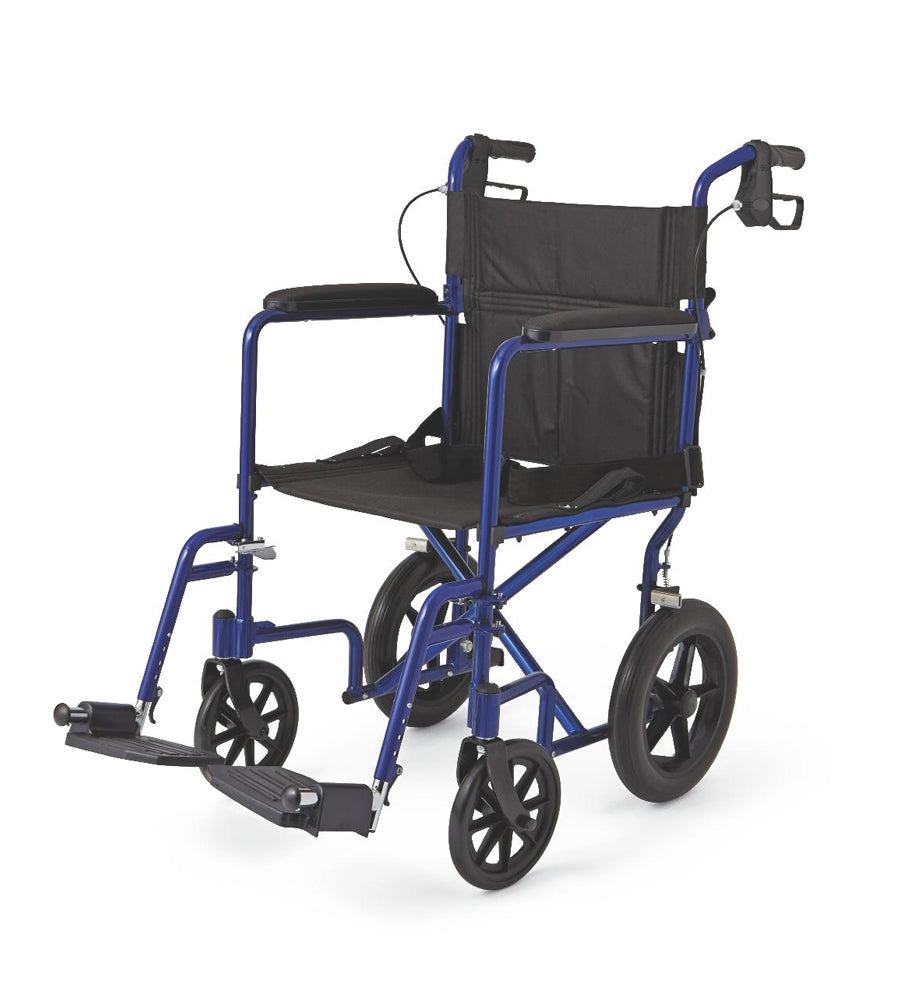 Medline Basic Aluminum Transport Chair with 12" Wheels