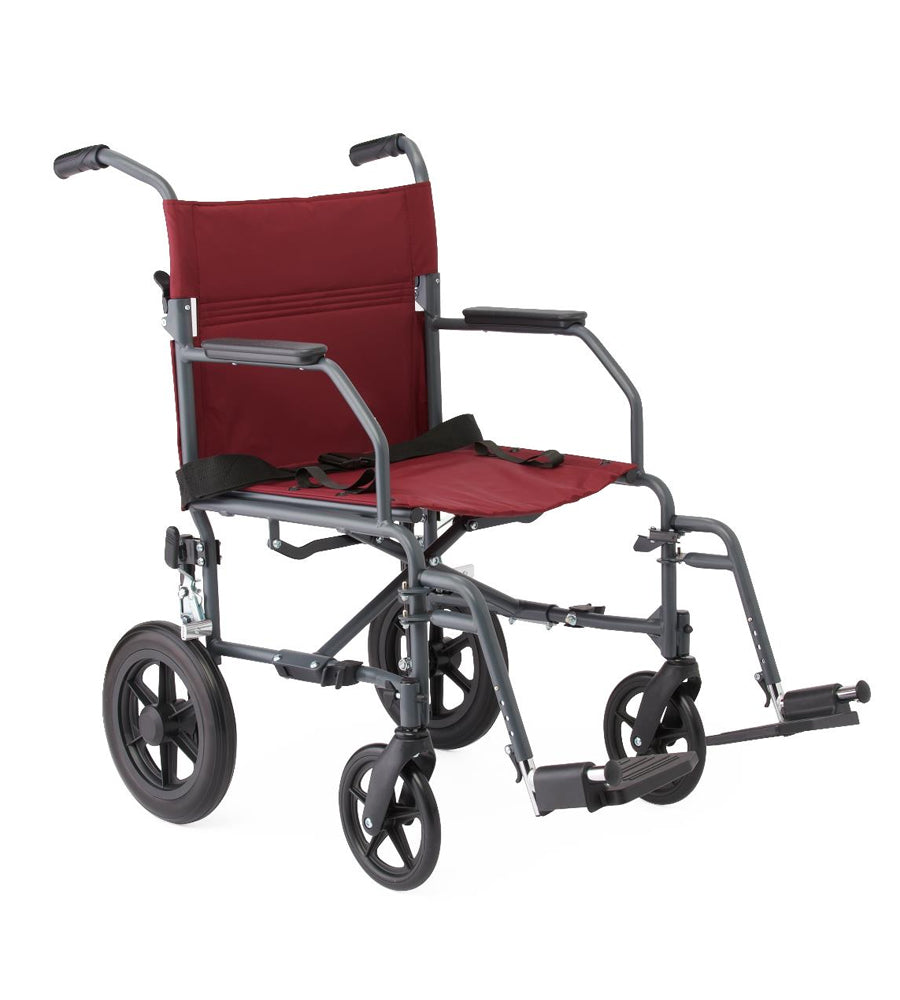 Medline Basic Aluminum Transport Chair with 12" Wheels