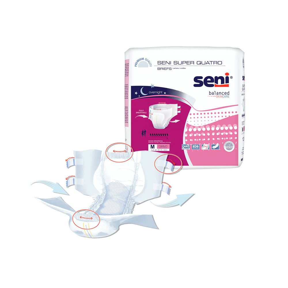 Seni Super Quatro Adult Diapers with Tabs