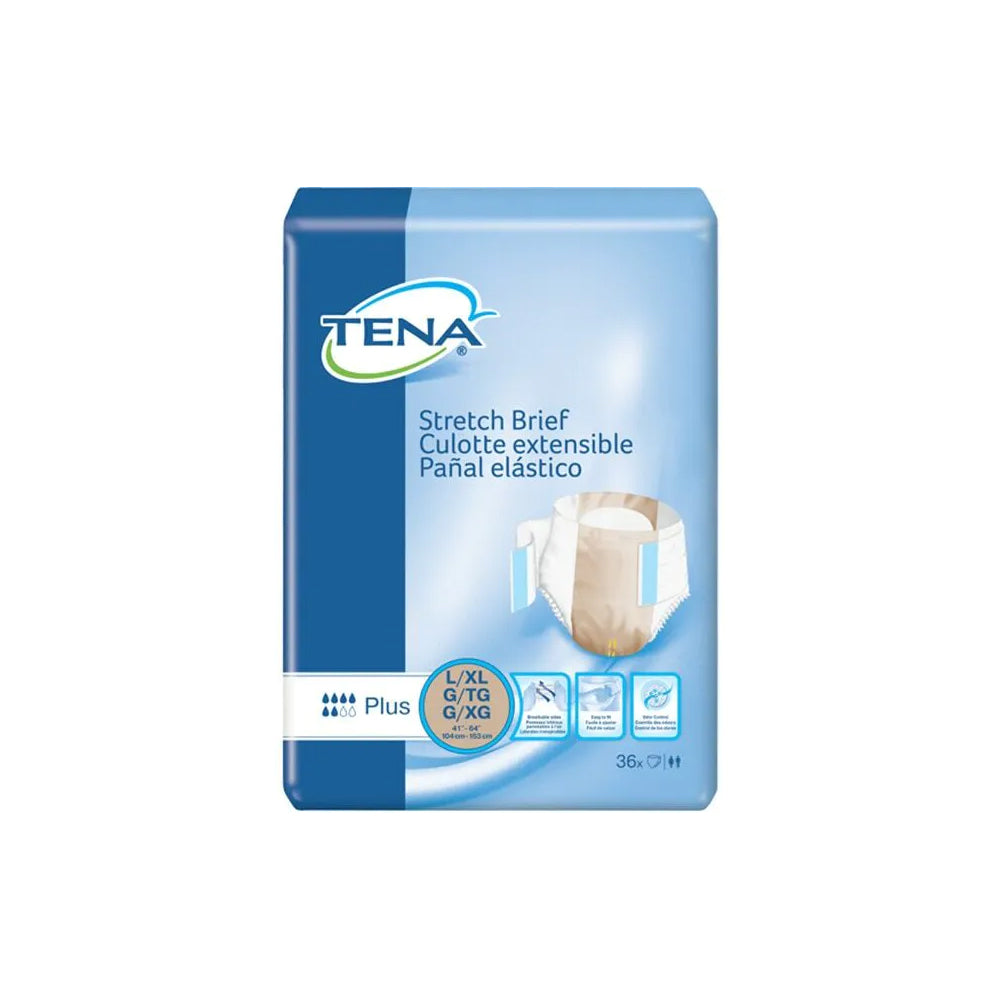 TENA Stretch Plus Incontinence Adult Diapers, Moderate Absorbency