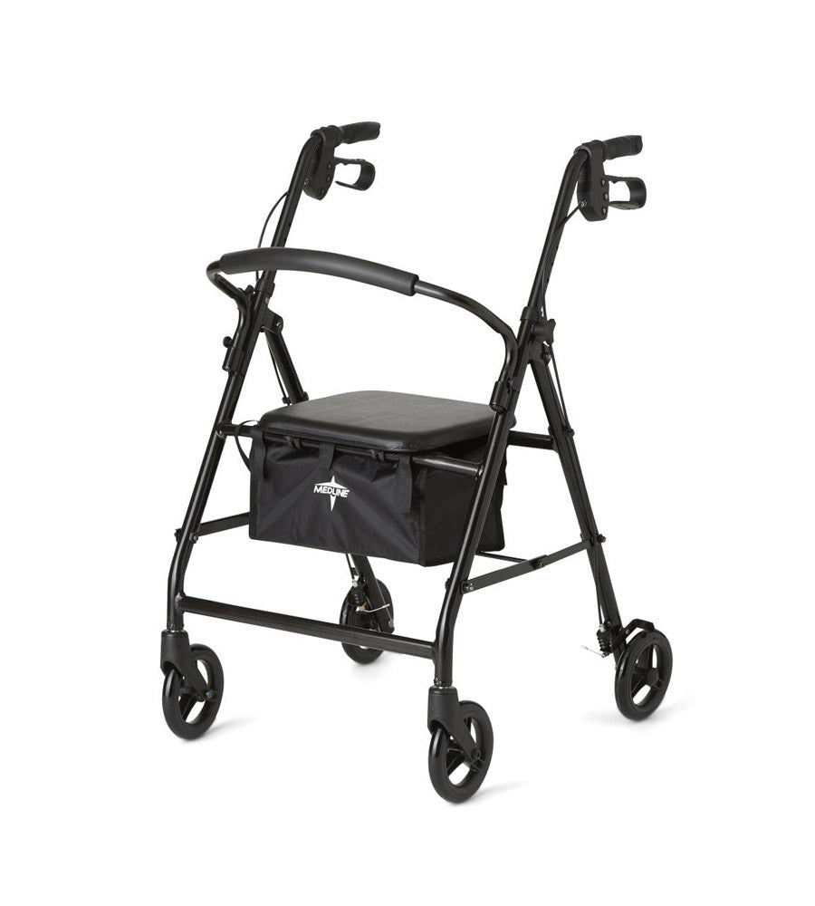 Basic Steel Rollator with 6" Wheels, Black